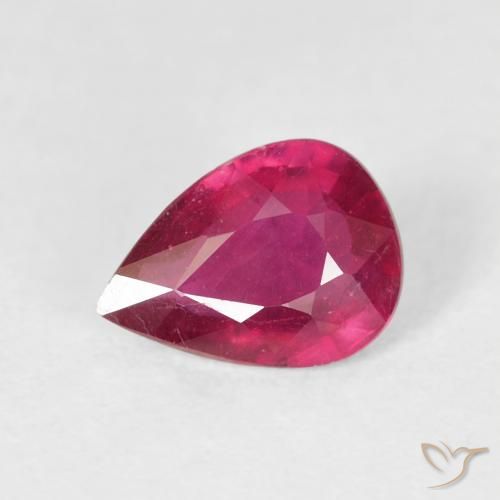 Rubí Rojo rosado natural de 1.14 ct, En forma de pera, VS-SI