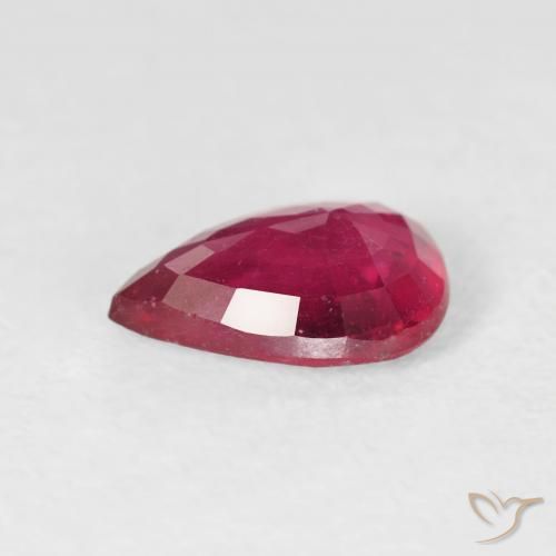 Rubí Rojo rosado natural de 1.14 ct, En forma de pera, VS-SI