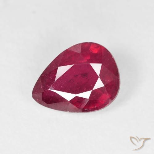1.58ct Natural Medium Dark-Red Rubí, En forma de pera, VS-SI
