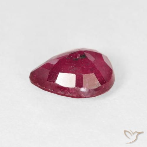 Rubí Medium Dark-Red natural de 1.58 ct, En forma de pera, VS-SI