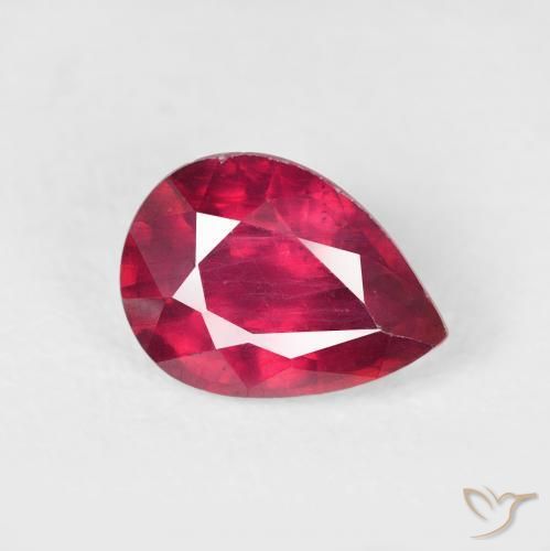 Rubí Medium Dark-Red natural de 1.86 ct, En forma de pera, VS-SI