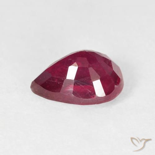 Rubí Medium Dark-Red natural de 1.86 ct, En forma de pera, VS-SI