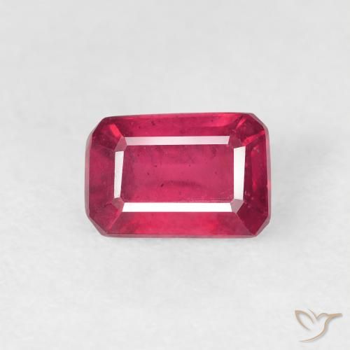 0.98ct Natural Rojo medio Rubí, corte esmeralda, VS