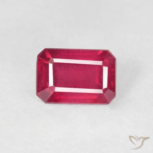 1.08ct Natural Rojo mermelada Rubí, corte esmeralda, VS