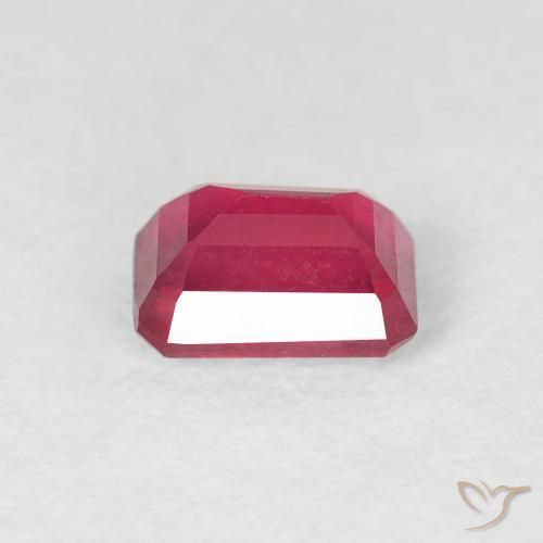 Rubí Rojo mermelada natural de 1.08 ct, Corte Octágono / Esmeralda, VS