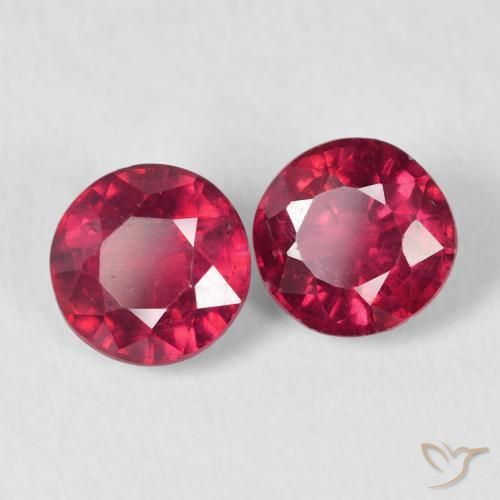 Gemas de Rubí Carmesí intenso natural de 2.33 ct, Redondo, VS