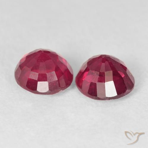 Gemas de Rubí Carmesí intenso natural de 2.33 ct, Redondo, VS