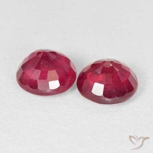 Gemas de Rubí Carmesí intenso natural de 2.38 ct, Redondo, VS