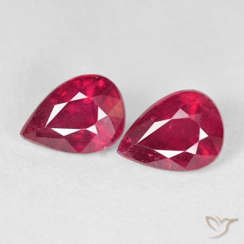 2.07ctw Natural Rojo mermelada Rubí, En forma de pera, VS