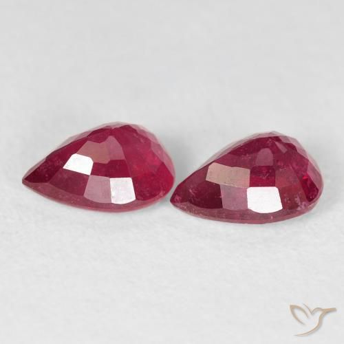 Gemas de Rubí Rojo mermelada natural de 2.07 ct, En forma de pera, VS