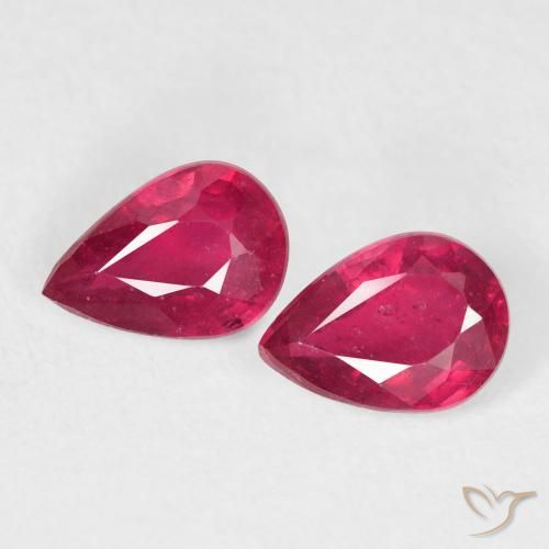 1.59ctw Natural Rojo medio Rubí, En forma de pera, VS