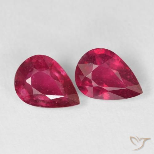 Gemas de Rubí Carmesí intenso natural de 2.56 ct, En forma de pera, VS