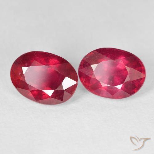 Gemas de Rubí Carmesí intenso natural de 4.15 ct, Ovalada, VS