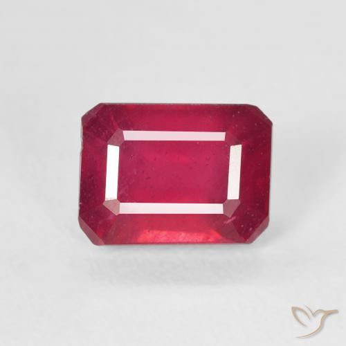 1.74ct Natural Rojo mermelada Rubí, corte esmeralda, VS