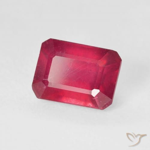 Rubí Rojo mermelada natural de 1.74 ct, Corte Octágono / Esmeralda, VS