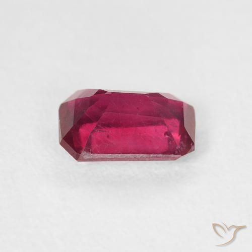 Rubí Rosado rojizo intenso natural de 1.13 ct, Corte Octágono / Esmeralda, VS