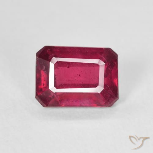 1.41ct Natural Rojo rosado Rubí, corte esmeralda, VS
