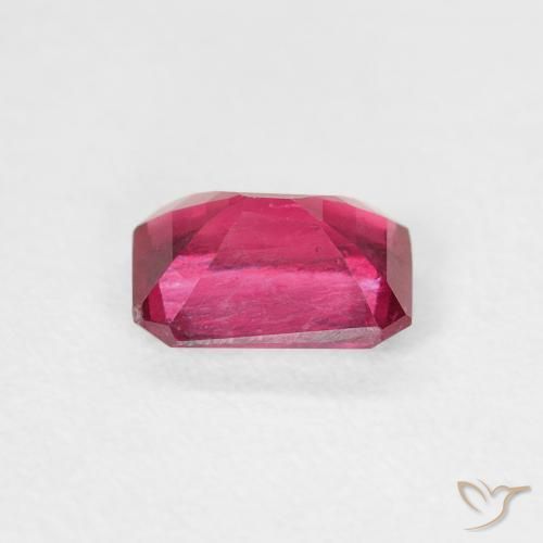 Rubí Rosado rojizo intenso natural de 1.08 ct, Corte Octágono / Esmeralda, VS