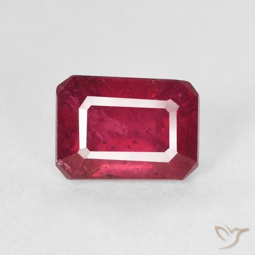1.86ct Natural Rojo oscuro Rubí, corte esmeralda, VS