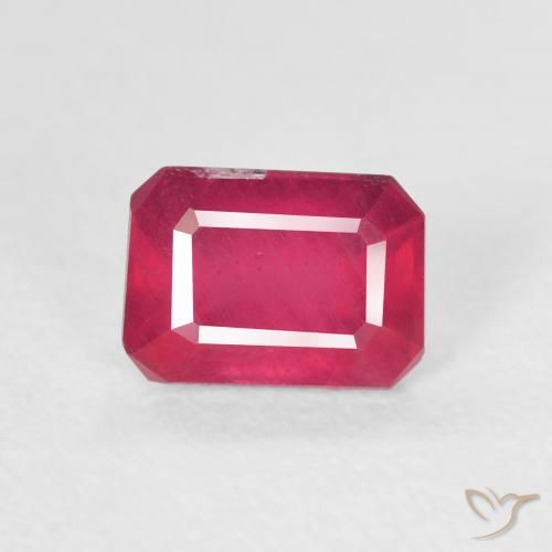 1.50ct Natural Rojo claro Rubí, corte esmeralda, SI
