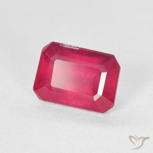 Rubí Rojo claro natural de 1.50 ct, Corte Octágono / Esmeralda, SI