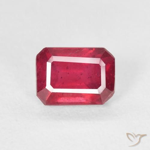 1.43ct Natural Rojo mermelada Rubí, corte esmeralda, VS
