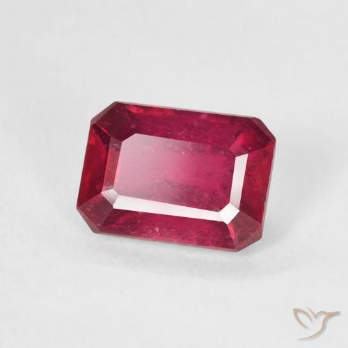 Rubí Medium Dark-Red natural de 1.32 ct, Corte Octágono / Esmeralda, VS