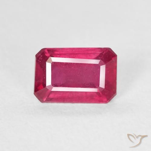 1.08ct Natural Rosado rojizo intenso Rubí, corte esmeralda, VS