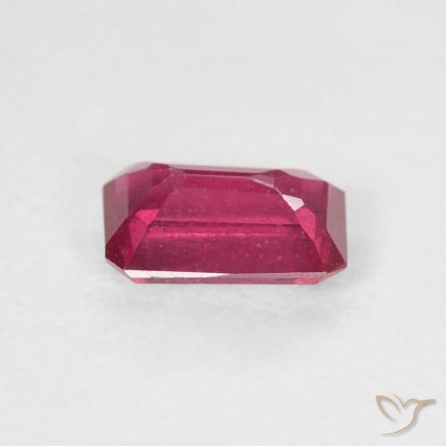 Rubí Rosado rojizo intenso natural de 1.08 ct, Corte Octágono / Esmeralda, VS