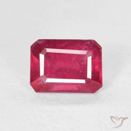 1.59ct Natural Medium Dark-Red Rubí, corte esmeralda, VS