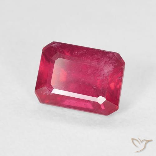 Rubí Medium Dark-Red natural de 1.59 ct, Corte Octágono / Esmeralda, VS