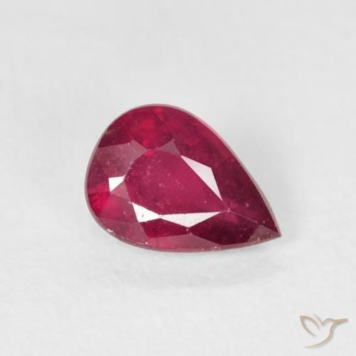 1.03ct Natural Medium Dark-Red Rubí, En forma de pera, VS-SI