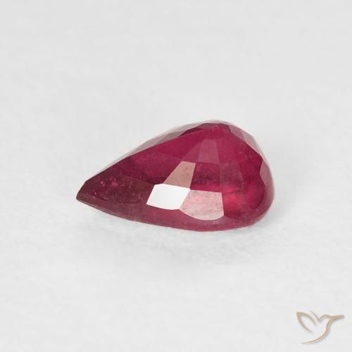 Rubí Medium Dark-Red natural de 1.03 ct, En forma de pera, VS-SI