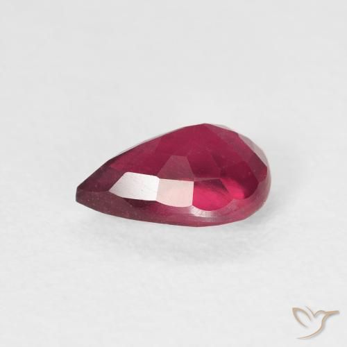 Rubí Rosado rojizo intenso natural de 0.97 ct, En forma de pera, VS-SI