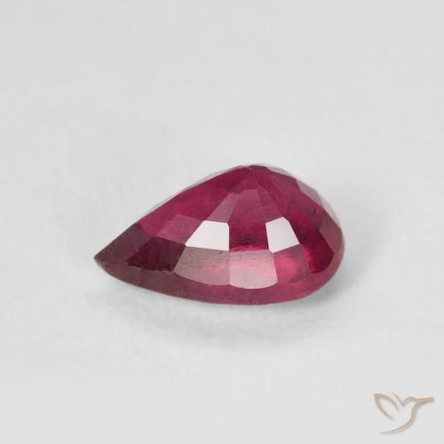 Rubí Rosado rojizo intenso natural de 1.02 ct, En forma de pera, VS-SI