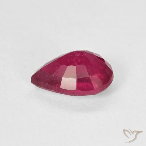 Rubí Rosado rojizo intenso natural de 1.11 ct, En forma de pera, VS-SI