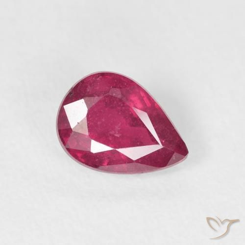 Rubí Rosado rojizo intenso natural de 1.01 ct, En forma de pera, VS-SI