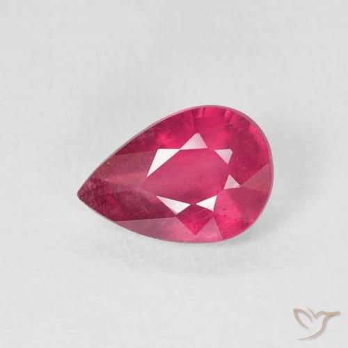 0.95ct Natural Medium Dark-Red Rubí, En forma de pera, VS-SI