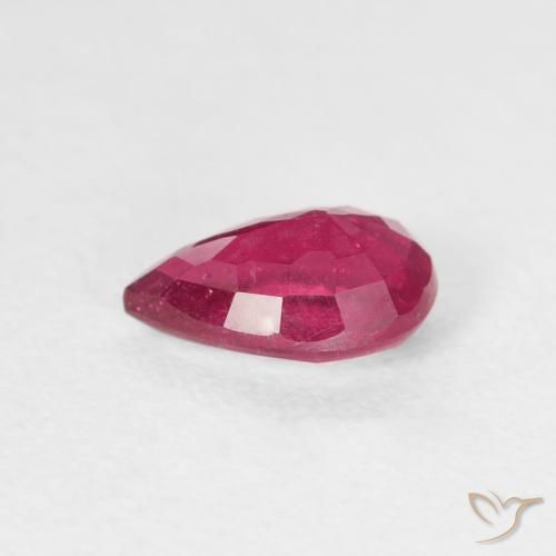 Rubí Rojo rosado natural de 0.94 ct, En forma de pera, VS-SI