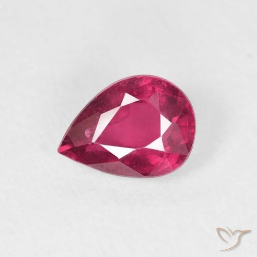 0.91ct Natural Rosado rojizo Rubí, En forma de pera, VS-SI