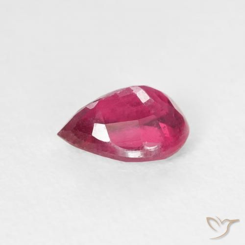 Rubí Rosado rojizo natural de 0.91 ct, En forma de pera, VS-SI