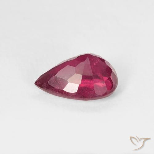 Rubí Rosado rojizo intenso natural de 0.94 ct, En forma de pera, VS-SI
