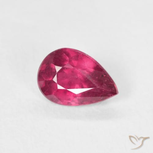 Rubí Rojo claro natural de 0.89 ct, En forma de pera, VS-SI