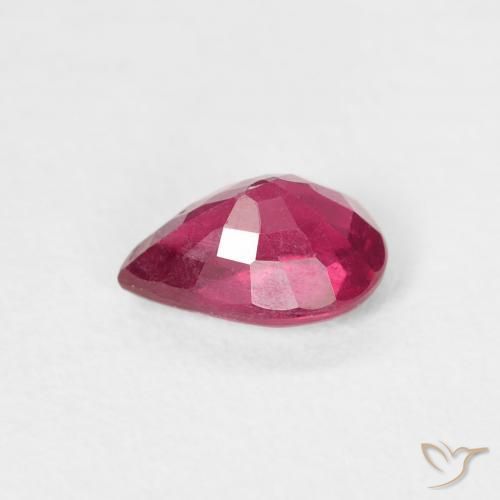 Rubí Rojo claro natural de 0.89 ct, En forma de pera, VS-SI