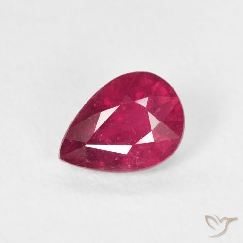 Rubí Medium Dark-Red natural de 1.02 ct, En forma de pera, VS-SI