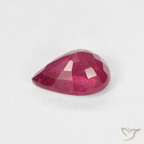 Rubí Medium Dark-Red natural de 1.02 ct, En forma de pera, VS-SI