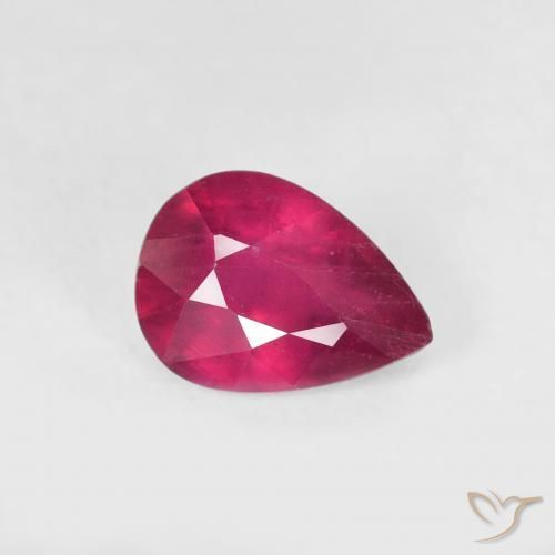 Rubí Rojo mermelada natural de 0.98 ct, En forma de pera, VS-SI