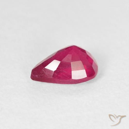 Rubí Rojo claro natural de 0.87 ct, En forma de pera, VS-SI