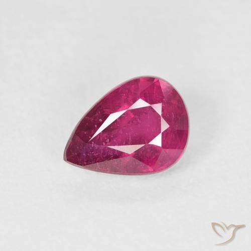 0.84ct Natural Rojo claro Rubí, En forma de pera, VS-SI