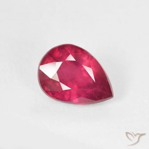 Rubí Carmesí intenso natural de 1.06 ct, En forma de pera, VS-SI